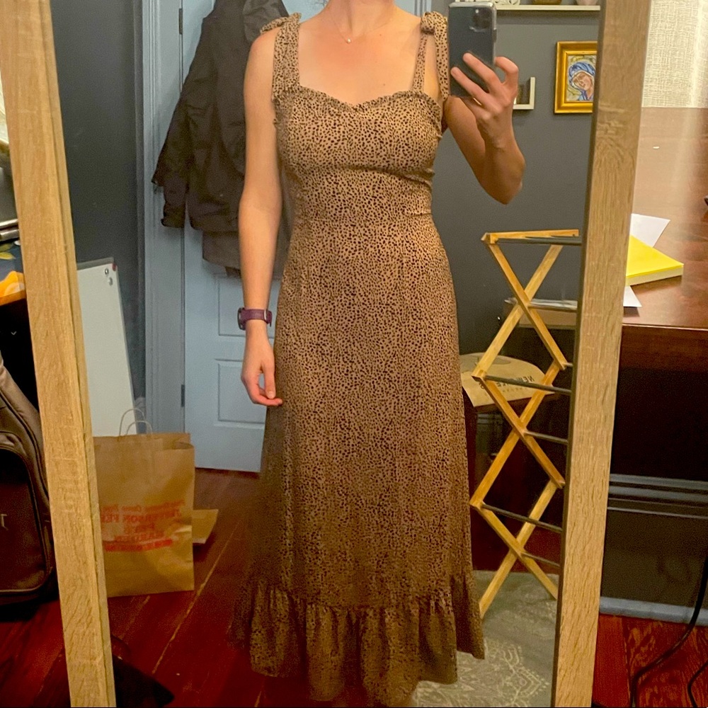 Crescent tie strap dress
